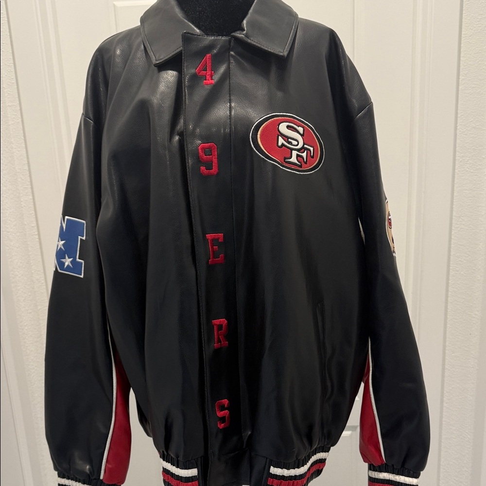NFL Black and Red Bomber Jacket - Picture 7 of 17